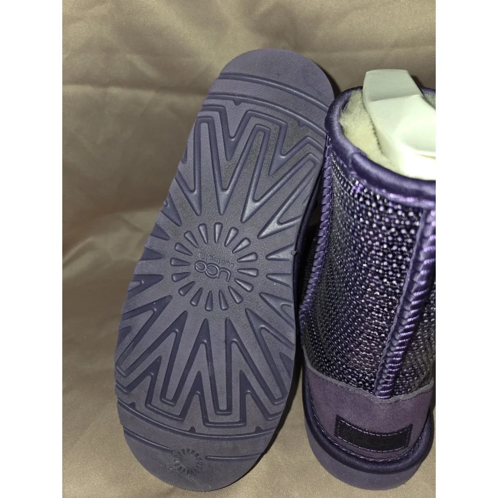 UGG Australia Sparkle Purple Sequin Pull On Boots Limited Edition Women's 4 - Picture 6 of 9